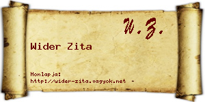 Wider Zita névjegykártya